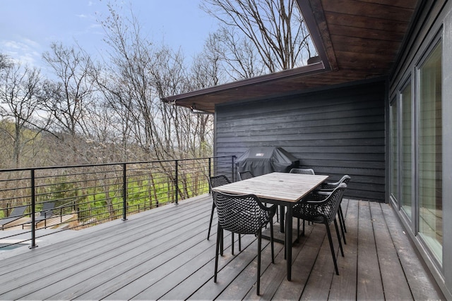 1122 Oman Dr, Brentwood, TN 37027 - wooden deck with a grill and outdoor dining space