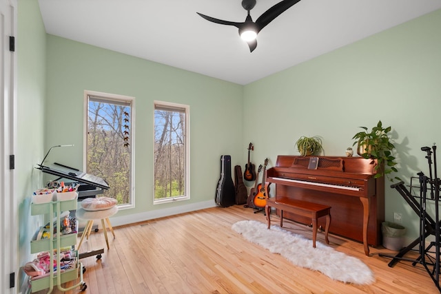 1122 Oman Dr, Brentwood, TN 37027 - sitting room featuring ceiling fan, wood finished floors, and baseboards
