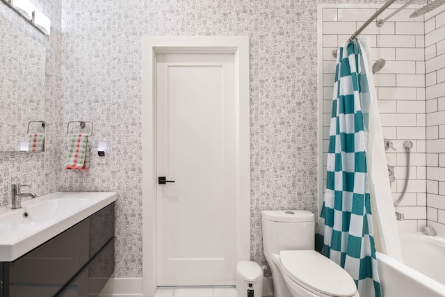 1122 Oman Dr, Brentwood, TN 37027 - bathroom with shower / bath combination with curtain, toilet, and vanity