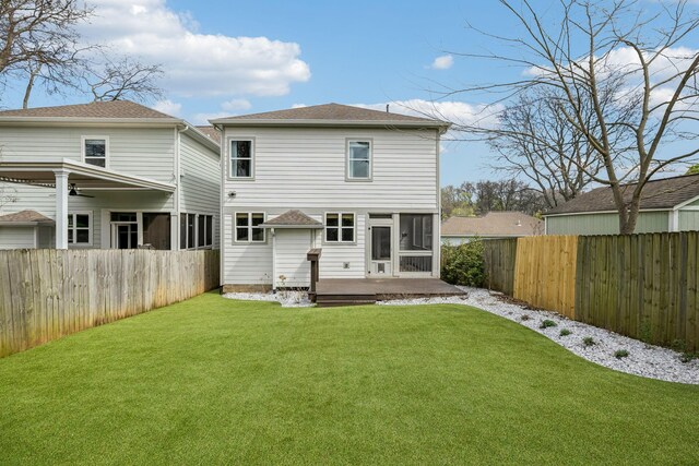 1547 Battlefield Dr, Nashville, TN 37215 - back of house featuring a fenced backyard and a lawn