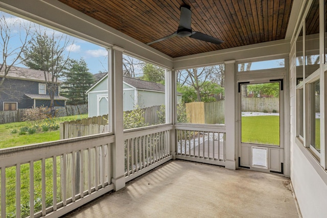 1547 Battlefield Dr, Nashville, TN 37215 - unfurnished sunroom featuring plenty of natural light and a ceiling fan