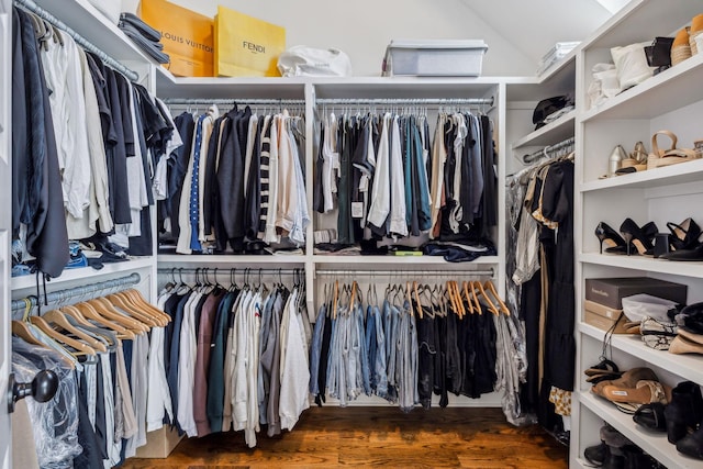 1547 Battlefield Dr, Nashville, TN 37215 - walk in closet with lofted ceiling and wood finished floors