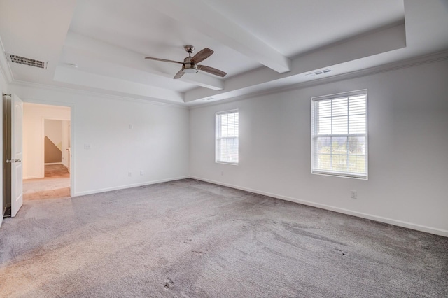 1006 Chisolm Trl, Goodlettsville, TN 37072 - empty room featuring a tray ceiling, baseboards, visible vents, and ceiling fan