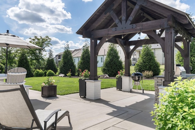 view of patio with a gazebo
