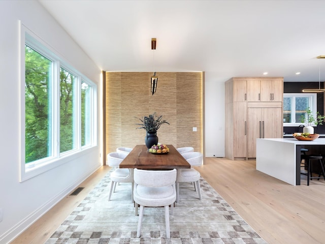3848 Granny White Pike, Nashville, TN 37204 - dining area featuring light wood finished floors, baseboards, and recessed lighting
