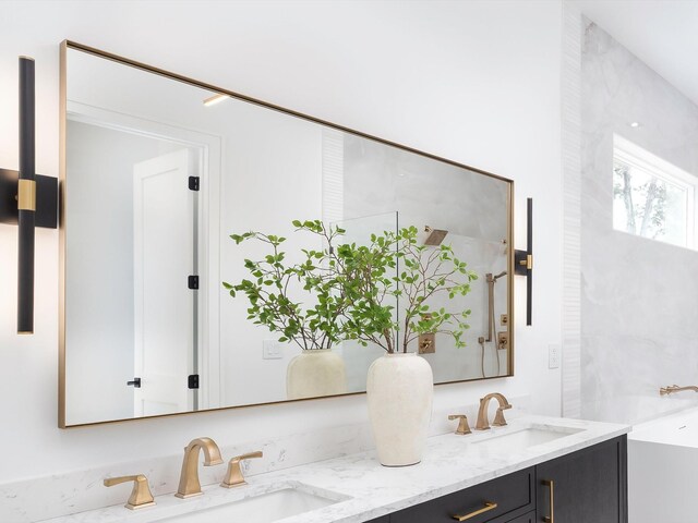 3848 Granny White Pike, Nashville, TN 37204 - full bathroom with a bath, double vanity, and a shower