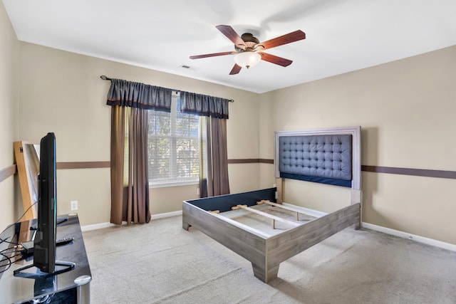 133 Grove Ln S, Hendersonville, TN 37075 - bedroom featuring visible vents, baseboards, ceiling fan, and carpet floors