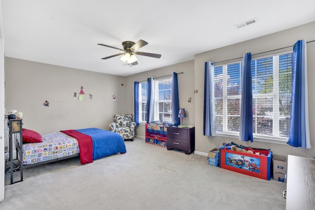 133 Grove Ln S, Hendersonville, TN 37075 - carpeted bedroom featuring visible vents, baseboards, and ceiling fan