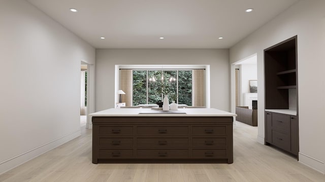 825B Kirkwood Ave, Nashville, TN 37204 - kitchen with built in features, light countertops, light wood finished floors, and recessed lighting