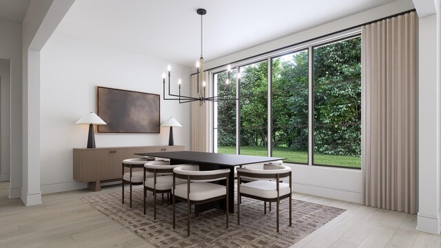 825B Kirkwood Ave, Nashville, TN 37204 - dining room with light wood-style flooring and an inviting chandelier
