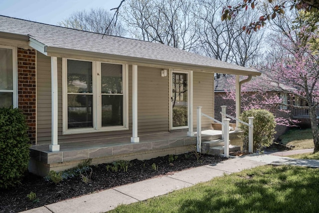 6004 Hawkdale Dr, Nashville, TN 37211 - view of exterior entry featuring roof with shingles