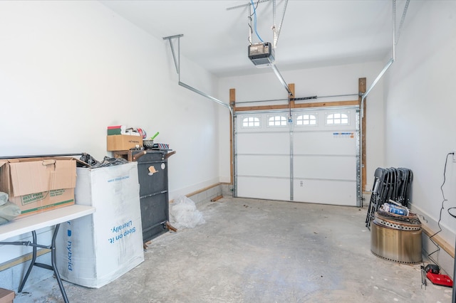 garage featuring a garage door opener
