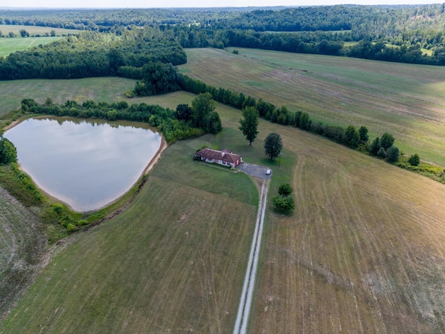 2589 Presley Ridge Rd, Sardis, TN 38371 - birds eye view of property featuring a water view and a rural view
