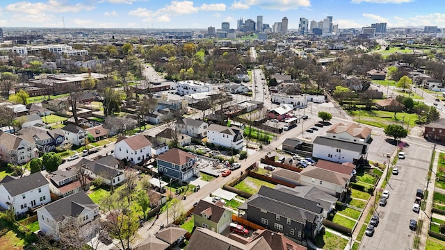 aerial view featuring a city view