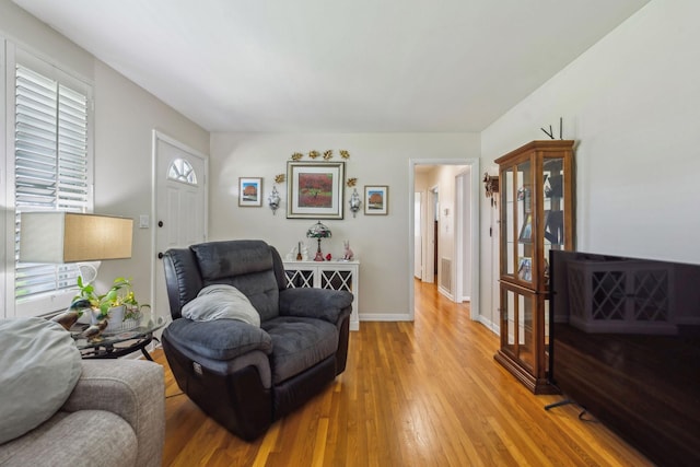 3132 Stafford Dr, Nashville, TN 37214 - living area with baseboards, visible vents, a wealth of natural light, and light wood-style flooring