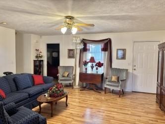 1701 Jamie Dr, Columbia, TN 38401 - living room featuring a ceiling fan and light wood-style floors