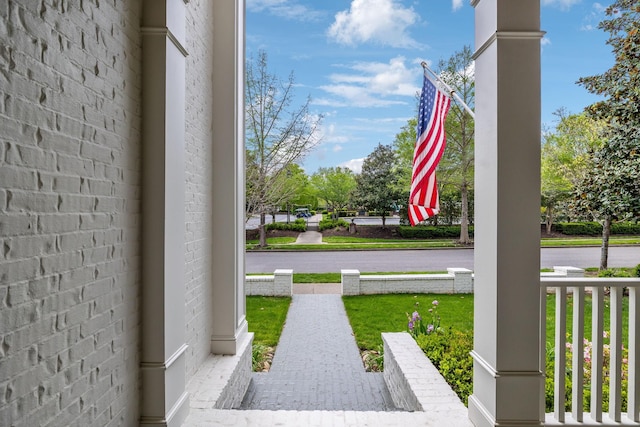 exterior space featuring covered porch