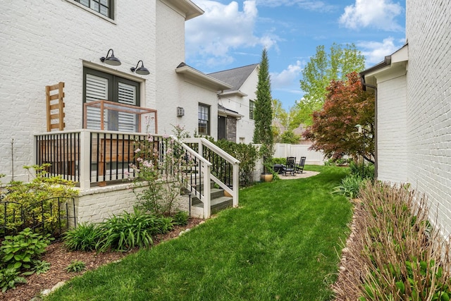 view of yard with fence