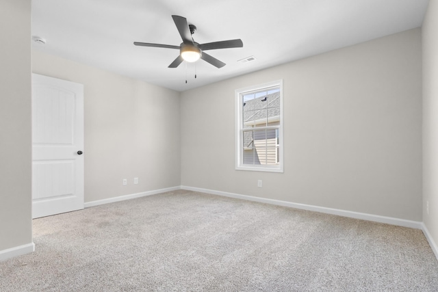 2531 Rafiki Dr, Clarksville, TN 37042 - carpeted spare room with baseboards, visible vents, and a ceiling fan