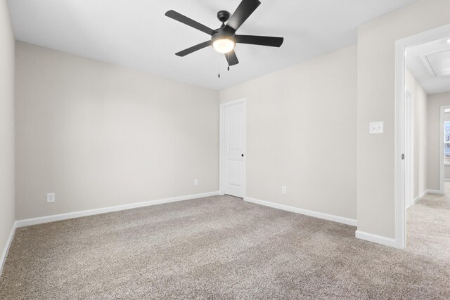 2531 Rafiki Dr, Clarksville, TN 37042 - empty room featuring attic access, carpet, baseboards, and ceiling fan