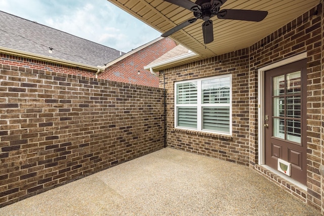 view of patio with ceiling fan