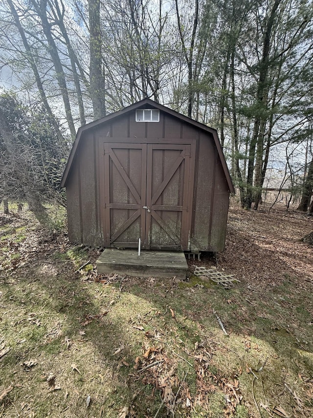 view of shed