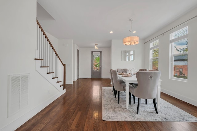 1603A 9th Ave N, Nashville, TN 37208 - dining space featuring wood finished floors, a healthy amount of sunlight, stairs, and visible vents