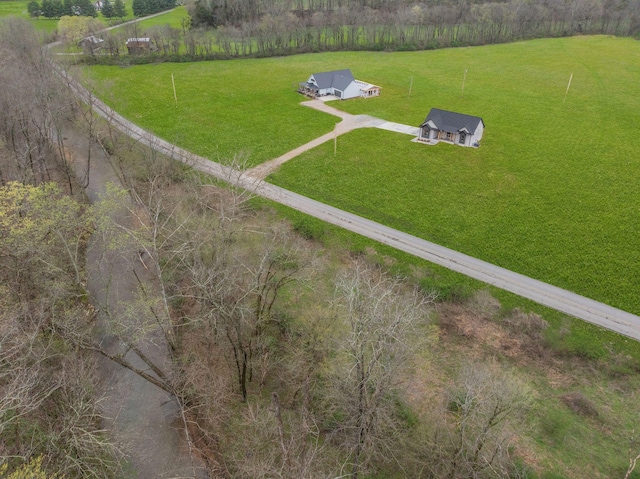 drone / aerial view with a rural view