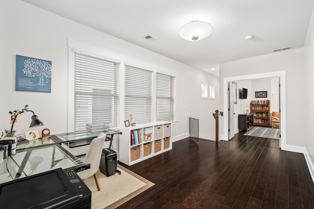 1701 Glen Echo Rd, Nashville, TN 37215 - office with baseboards, visible vents, and wood finished floors