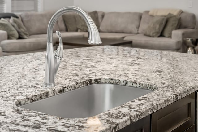 1701 Glen Echo Rd, Nashville, TN 37215 - interior details featuring a sink and light stone counters