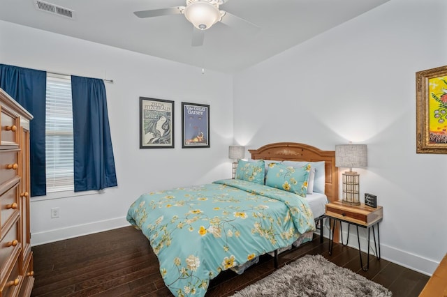 1701 Glen Echo Rd, Nashville, TN 37215 - bedroom featuring a ceiling fan, wood finished floors, baseboards, and visible vents