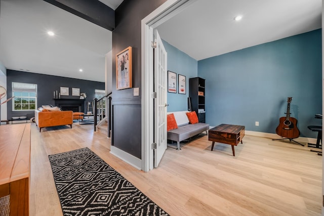 17 Kilkham Ct, Mount Juliet, TN 37122 - hallway with wood finished floors, recessed lighting, baseboards, and stairs