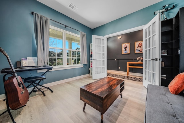 17 Kilkham Ct, Mount Juliet, TN 37122 - office space featuring french doors, wood finished floors, baseboards, and visible vents