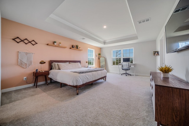 17 Kilkham Ct, Mount Juliet, TN 37122 - carpeted bedroom featuring visible vents, a tray ceiling, and baseboards