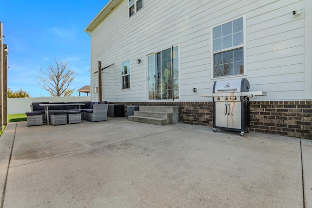 17 Kilkham Ct, Mount Juliet, TN 37122 - view of patio with grilling area, entry steps, an outdoor hangout area, and fence