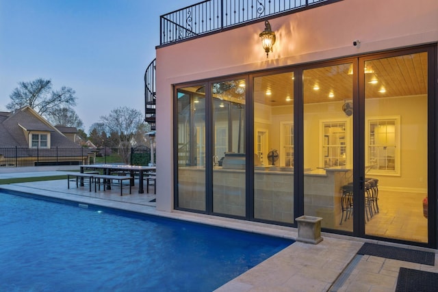 9812 Windrose Cir, Chattanooga, TN 37421 - view of swimming pool with a patio, stairs, fence, and a fenced in pool