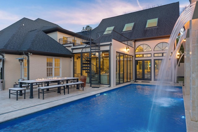 9812 Windrose Cir, Chattanooga, TN 37421 - outdoor pool featuring stairs and a patio area