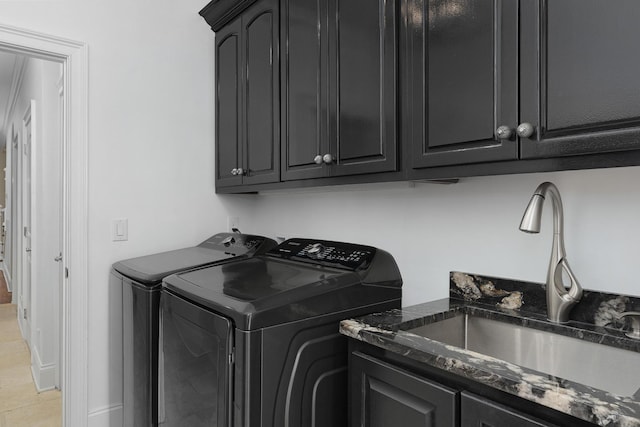 9812 Windrose Cir, Chattanooga, TN 37421 - clothes washing area featuring a sink, cabinet space, and separate washer and dryer