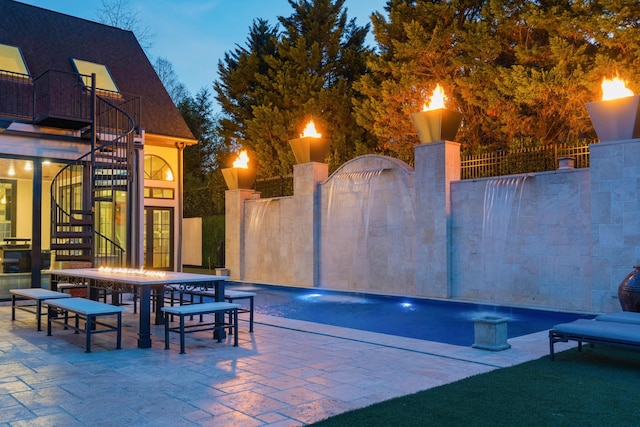 9812 Windrose Cir, Chattanooga, TN 37421 - view of patio with a balcony, stairs, and fence
