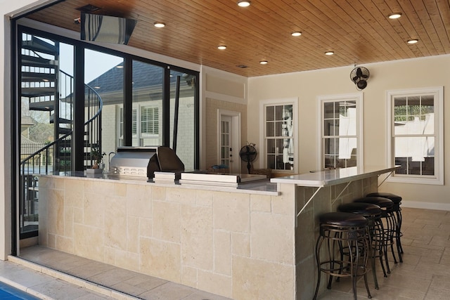 9812 Windrose Cir, Chattanooga, TN 37421 - view of patio with outdoor wet bar, grilling area, exterior kitchen, and stairs