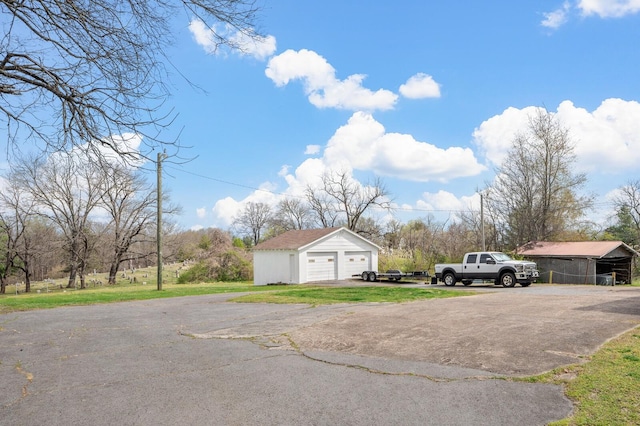 exterior space featuring a garage
