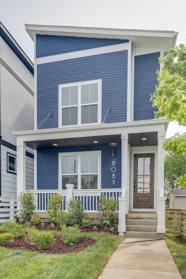 808A 45th Ave N, Nashville, TN 37209 - view of front of property featuring covered porch and fence