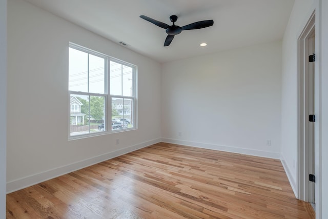 808A 45th Ave N, Nashville, TN 37209 - unfurnished room with recessed lighting, baseboards, light wood finished floors, visible vents, and a ceiling fan