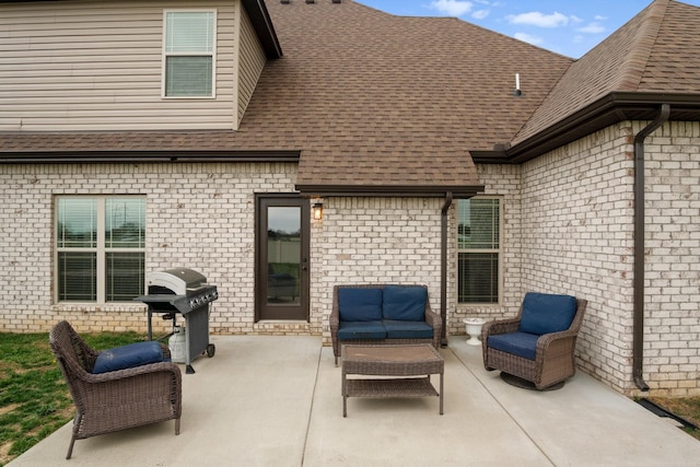 view of patio / terrace featuring outdoor lounge area and area for grilling
