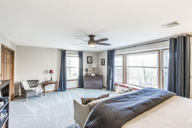 5267 Lickton Pike, Goodlettsville, TN 37072 - bedroom with light carpet, baseboards, visible vents, and ceiling fan