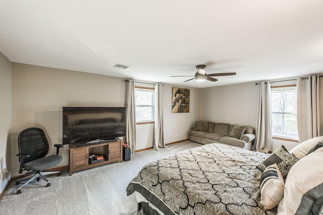 5267 Lickton Pike, Goodlettsville, TN 37072 - bedroom with baseboards, carpet floors, ceiling fan, and visible vents
