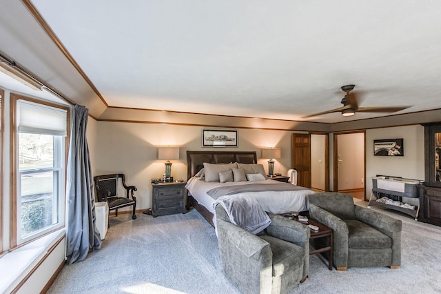 5267 Lickton Pike, Goodlettsville, TN 37072 - bedroom featuring light colored carpet, crown molding, ceiling fan, and baseboards
