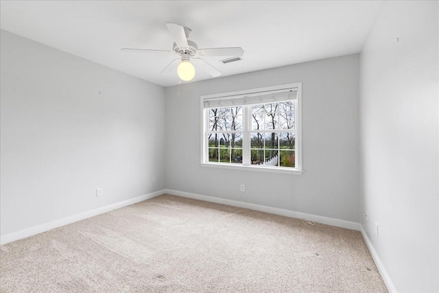 106 Irving Hills Ct, Lascassas, TN 37085 - empty room featuring light carpet, baseboards, visible vents, and a ceiling fan