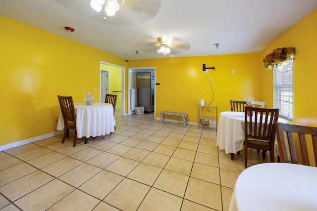 328 Cumberland St W, Cowan, TN 37318 - dining space with ceiling fan and light tile patterned floors
