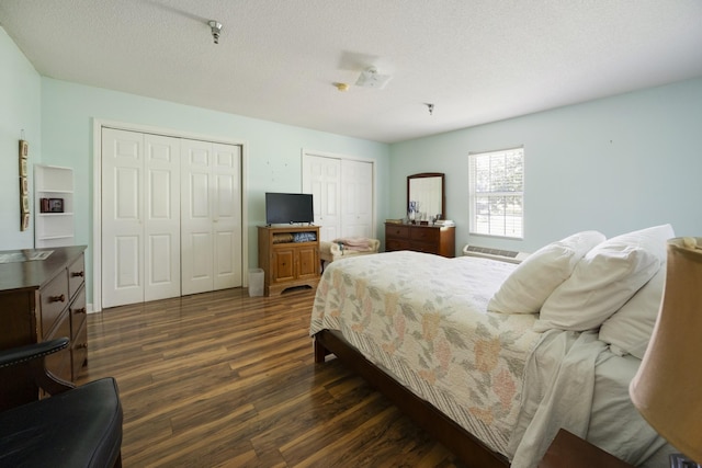 328 Cumberland St W, Cowan, TN 37318 - bedroom featuring two closets and dark wood-style floors